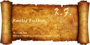 Kmety Folkus névjegykártya